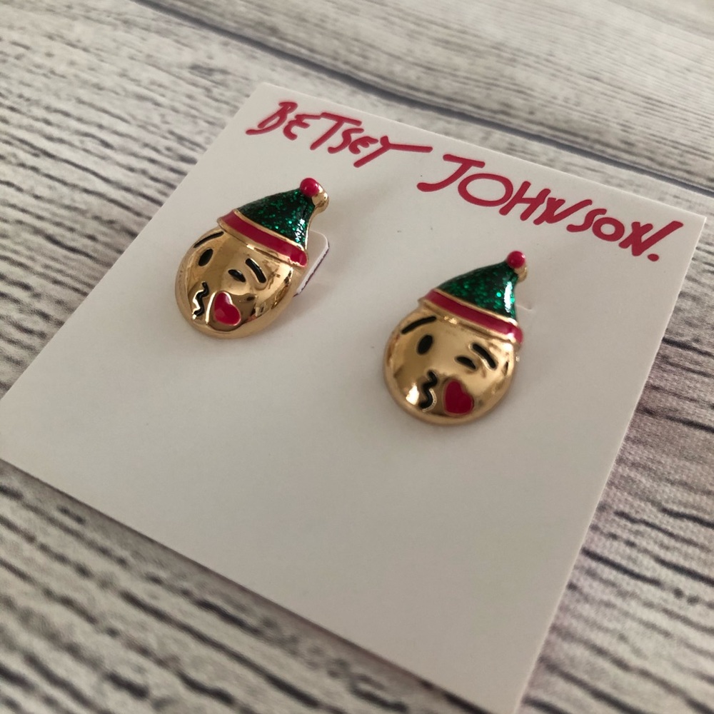 BETSEY ELF EMOJI STUD EARRINGS